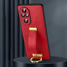 Custodia per telefono antiurto per Honor 200 SULADA PC + texture in pelle Skin Feel (rosso)