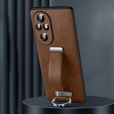 Custodia per telefono antiurto per Honor 200 Pro SULADA PC + pelle con texture in pelle (marrone)