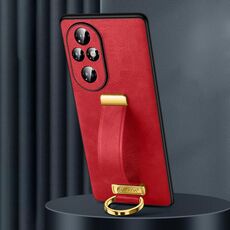 Custodia per telefono antiurto per Honor 200 Pro SULADA PC + pelle con texture in pelle (rossa)