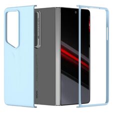 Custodia per PC per Honor Magic V2 RSR Porsche Design con copertura totale e sensazione di pelle (blu cielo)