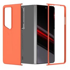 Custodia per PC per Honor Magic V2 RSR Porsche Design con copertura totale e sensazione di pelle (arancione)