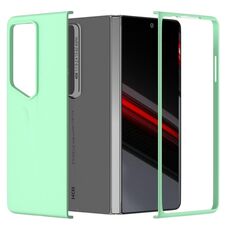 Custodia per telefono cellulare per PC con copertura completa in pelle For Honor Magic V2 RSR Porsche Design (verde menta)