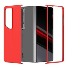 Custodia per PC per Honor Magic V2 RSR Porsche Design con copertura totale e sensazione di pelle (rossa)
