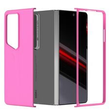 Custodia per PC per Honor Magic V2 RSR Porsche Design con copertura totale e sensazione di pelle (rosa rosso)
