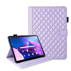 Custodia smart tablet in pelle con reticolo a rombo di terza generazione per Lenovo Tab M10 Plus 10.6 (viola)