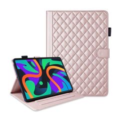 Custodia per tablet in pelle con reticolo romboidale per Lenovo Tab M11 / Xiaoxin Pad 11 2024 (oro rosa)