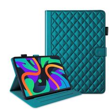 Custodia per tablet in pelle con reticolo a rombo per Lenovo Tab M11 / Xiaoxin Pad 11 2024 (verde scuro)