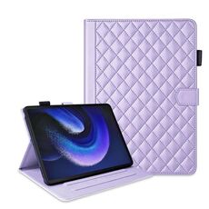 Custodia per tablet in pelle con reticolo romboidale Xiaomi Pad 6/6 Pro (viola)