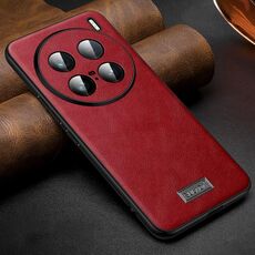 Per vivo X100 Ultra SULADA TPU antiurto + custodia per telefono in pelle fatta a mano (rosso)