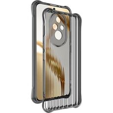 Per Honor 200 IMAK Custodia per cellulare in TPU con texture ondulata (nero trasparente)