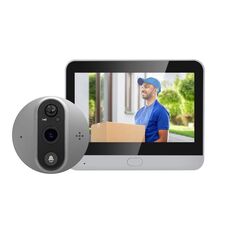 ESCAM C89 1080P Spioncino digitale intelligente da 4,3 pollici, supporto PIR grandangolare e foto per visione notturna (Argento)