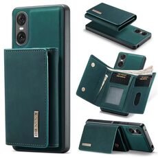 Per Sony Xperia 10 VI DG.MING Serie M1 Portafoglio multi-carta 3 pieghe + Custodia magnetica per telefono (Verde)