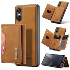 Per Sony Xperia 10 VI DG.MING M2 Series Borsa multi-carta 3 pieghe + custodia magnetica per telefono (marrone)