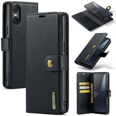 Per Sony Xperia 10 VI DG.MING Custodia per telefono in pelle magnetica staccabile con texture Crazy Horse (Nero)