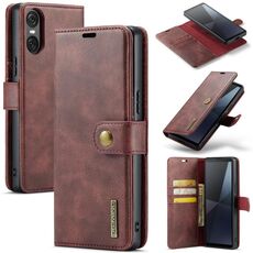 Per Sony Xperia 10 VI DG.MING Custodia per telefono in pelle magnetica staccabile con texture Crazy Horse (Rosso)