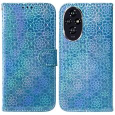 Custodia per cellulare in pelle colorata con fibbia magnetica per Honor 200 5G (blu)