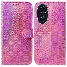 Custodia per cellulare in pelle colorata con fibbia magnetica per Honor 200 5G (rosa)