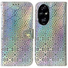 Custodia per telefono in pelle colorata con fibbia magnetica per Honor 200 Pro 5G (argento)