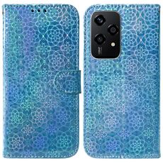 Custodia per telefono in pelle con fibbia magnetica colorata globale per Honor 200 Lite (blu)