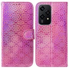 Custodia per telefono in pelle con fibbia magnetica colorata globale per Honor 200 Lite (rosa)