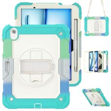 Per iPad Air 11 2024 Custodia protettiva in silicone + tablet PC (blu arcobaleno)
