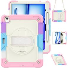 Per iPad Air 13 2024 Custodia protettiva in silicone + tablet PC (rosa arcobaleno)