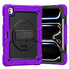 Custodia per tablet PC ibrida in silicone per iPad Pro 13 2024 con tracolla (viola)