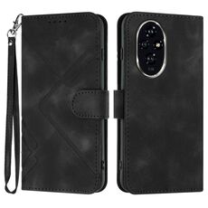 Custodia per cellulare in pelle con motivo Skin Feel per Honor 200 Pro Line (nera)