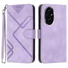 Custodia per cellulare in pelle con motivo Skin Feel per Honor 200 Pro Line (viola chiaro)