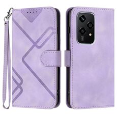 Per Honor 200 Lite Custodia per cellulare in pelle con motivo Global Line Skin Feel (viola chiaro)