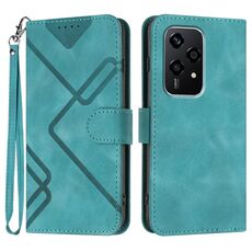 Per Honor 200 Lite Custodia per cellulare in pelle con motivo Global Line Skin Feel (azzurro)