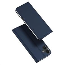 Custodia in pelle flip per iPhone 16 DUX DUCIS Skin Pro Series (blu)
