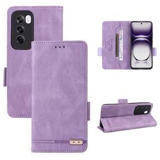 Per la custodia del telefono in pelle con chiusura magnetica globale OPPO Reno12 Pro (viola)