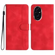 Custodia per telefono in pelle per Honor 200 Pro con motivo a cuore Skin Feel (rosso)