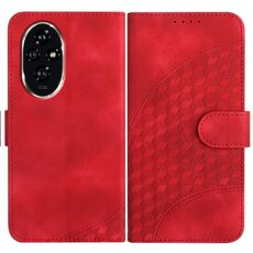 Per Honor 200 Pro YX0060 Custodia in pelle per telefono con testa di elefante in rilievo con cordino (rosso)