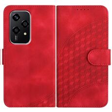 Per Honor 200 Lite Global YX0060 Custodia in pelle per telefono con testa di elefante in rilievo con cordino (rosso)