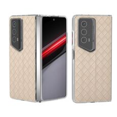 Per Honor Magic V2 RSR Porsche Design Custodia per cellulare in PU con struttura in tessuto trasparente (Beige)