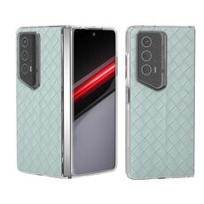 Per Honor Magic V2 RSR Porsche Design Custodia per cellulare in PU con struttura in tessuto trasparente (verde chiaro)