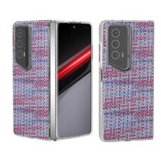 Custodia per telefono in PU con cornice trasparente colorata per Honor Magic V2 RSR Porsche Design (viola)