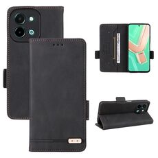 Custodia per telefono in pelle con chiusura magnetica per vivo Y28 4G (nera)