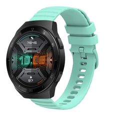 Per Huawei Watch GT 2E Cinturino per orologio in silicone tinta unita con motivo a pois ondulato da 22 mm (verde acqua)