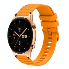 For Honor Watch GS 3 22mm Cinturino in silicone tinta unita con motivo a pois ondulato (giallo)