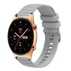 For Honor Watch GS 3 22mm Cinturino in silicone a tinta unita con motivo a punti ondulati (grigio)