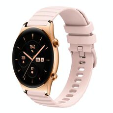 For Honor Watch GS 3 22mm Cinturino in silicone a tinta unita con motivo a punti ondulati (rosa)