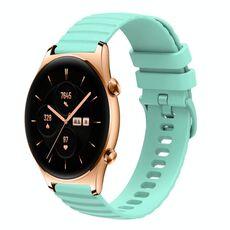 For Honor Watch GS 3 Cinturino per orologio in silicone tinta unita con motivo a pois ondulato da 22 mm (verde acqua)
