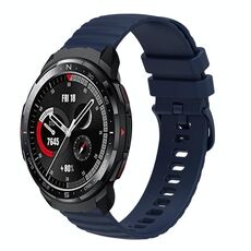 Cinturino per orologio in silicone tinta unita con motivo a punti ondulati da 22 mm per Honor Watch GS Pro (blu navy)