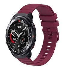 Cinturino per orologio in silicone tinta unita con motivo a punti ondulati da 22 mm per Honor Watch GS Pro (rosso vino)
