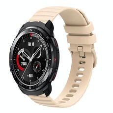 Cinturino per orologio in silicone tinta unita con motivo a pois ondulato da 22 mm per Honor Watch GS Pro (beige)