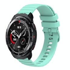 For Honor Watch GS Pro 22mm Cinturino in silicone tinta unita con motivo a pois ondulato (verde acqua)