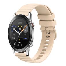 Per Honor Magic Watch 2 46mm 22mm Cinturino in silicone tinta unita con motivo a punti ondulati (beige)